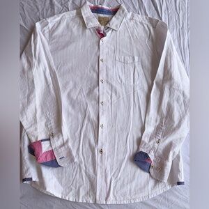 Men's White Shirt with Pink Accents